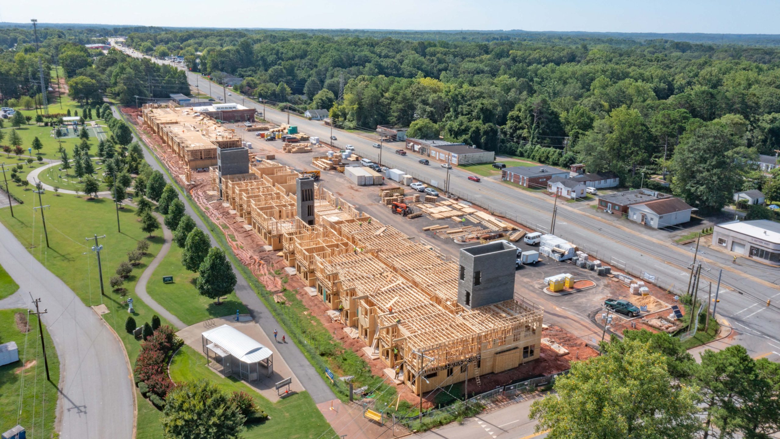 Apartment building during construction